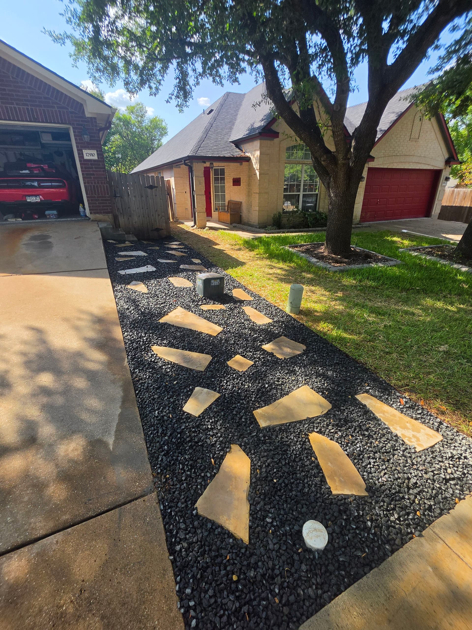 Gallery photos for Shadow Rock and Mexican Creme Paver Landscape Install in Pflugerville: Image #3