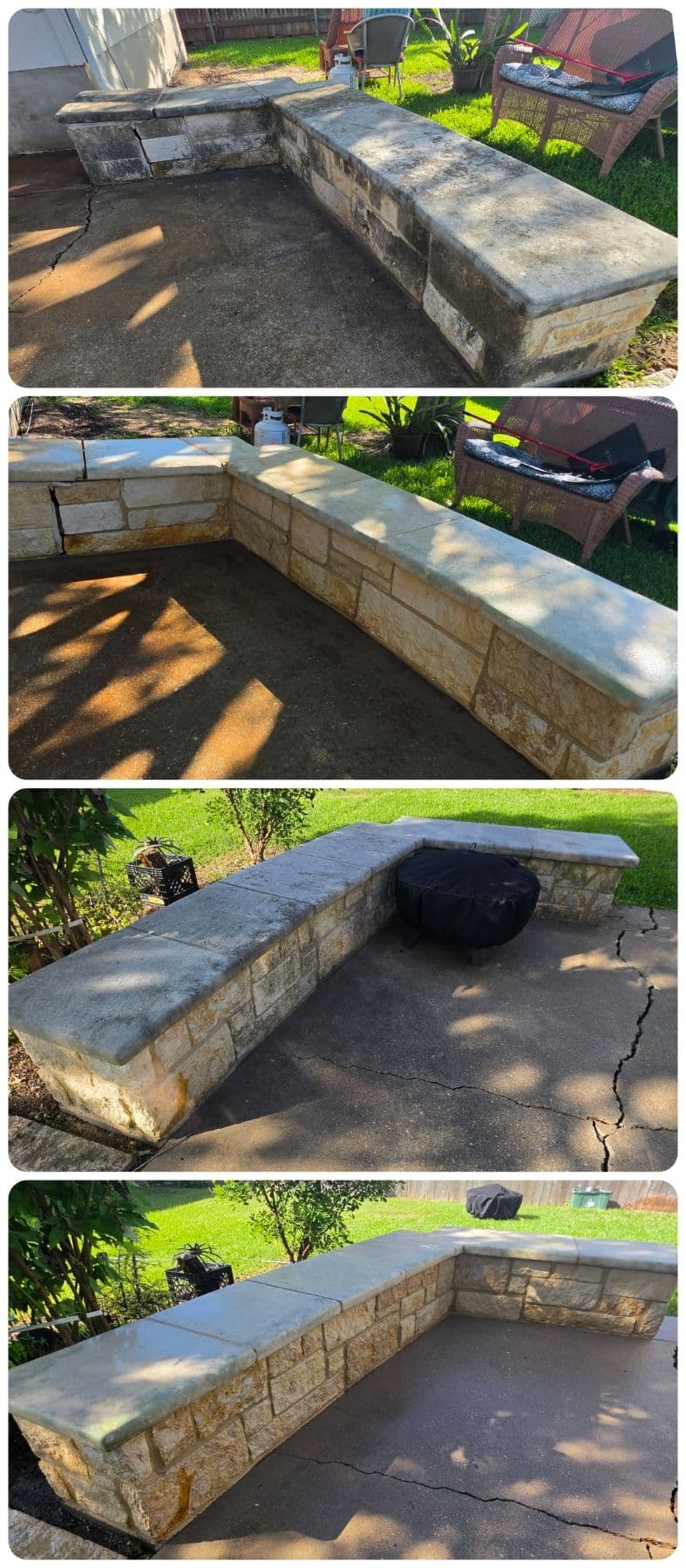 Concrete and Stone Bench Pressure Washing Done Right image