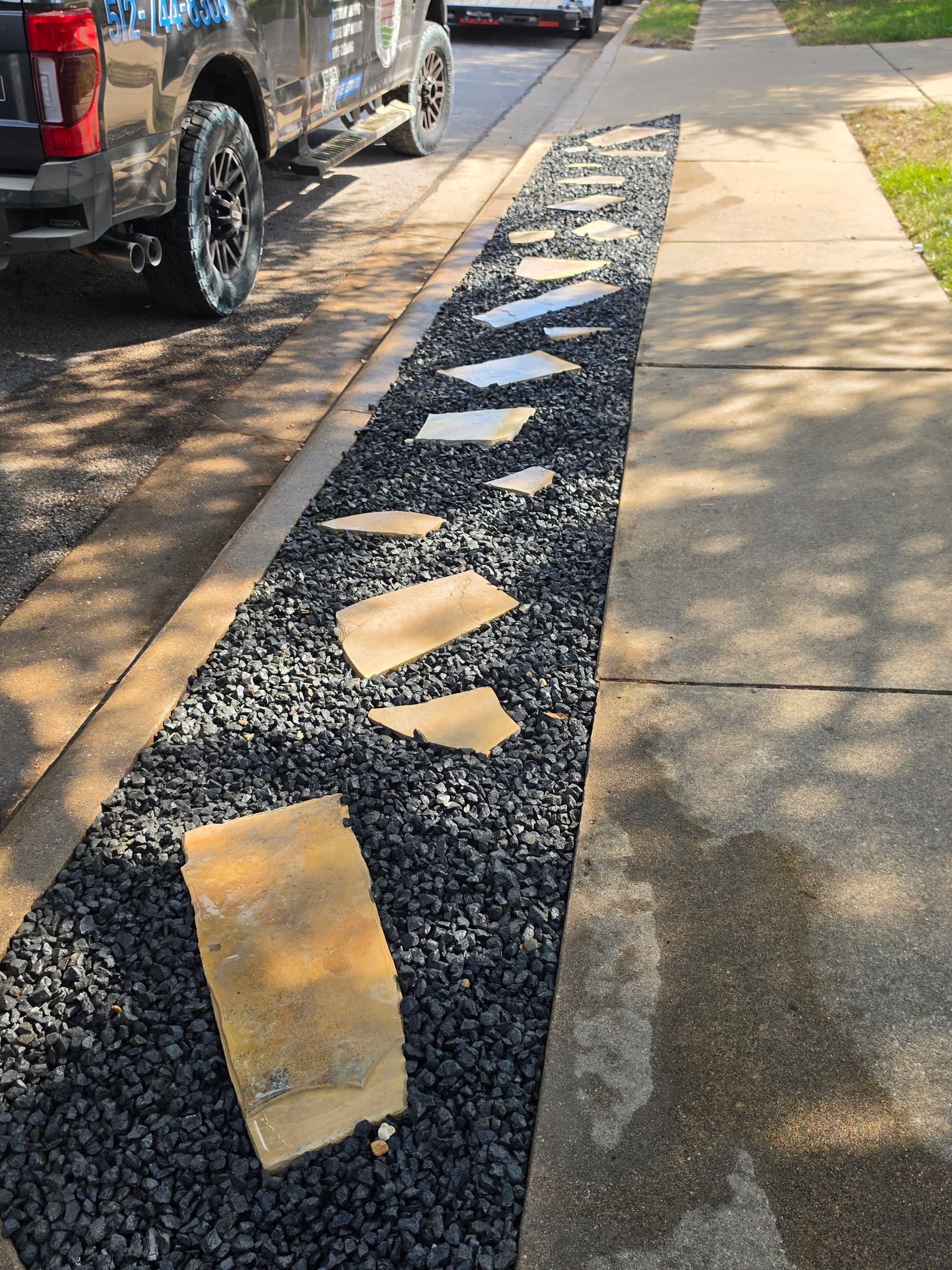 Gallery photos for Shadow Rock and Mexican Creme Paver Landscape Install in Pflugerville: Image #5