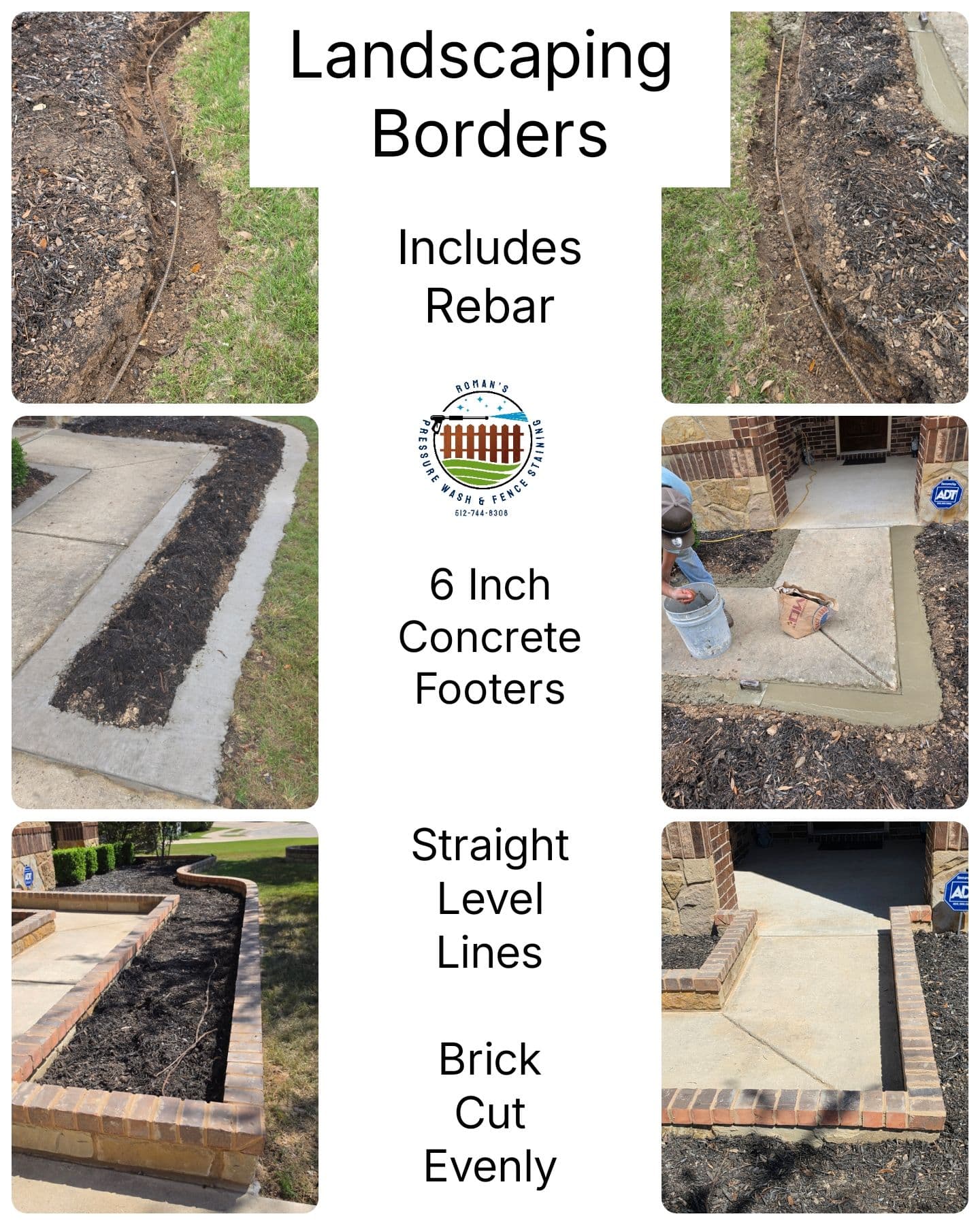 Project Brick Landscape Borders Built to Last With Concrete and Rebar image