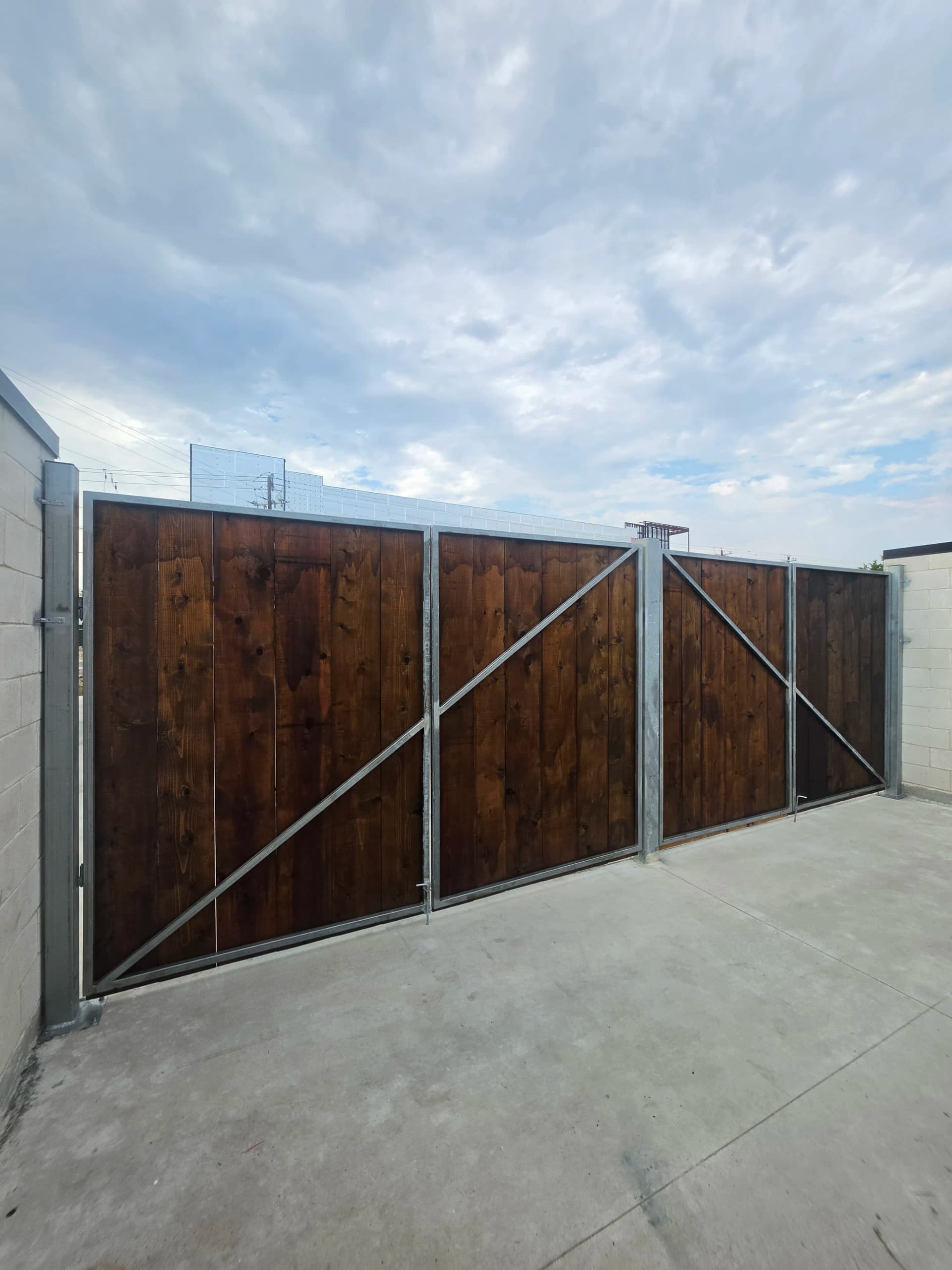 Gallery photos for Cedar Dumpster Gate Build with Rich Dark Stain Finish: Image #3