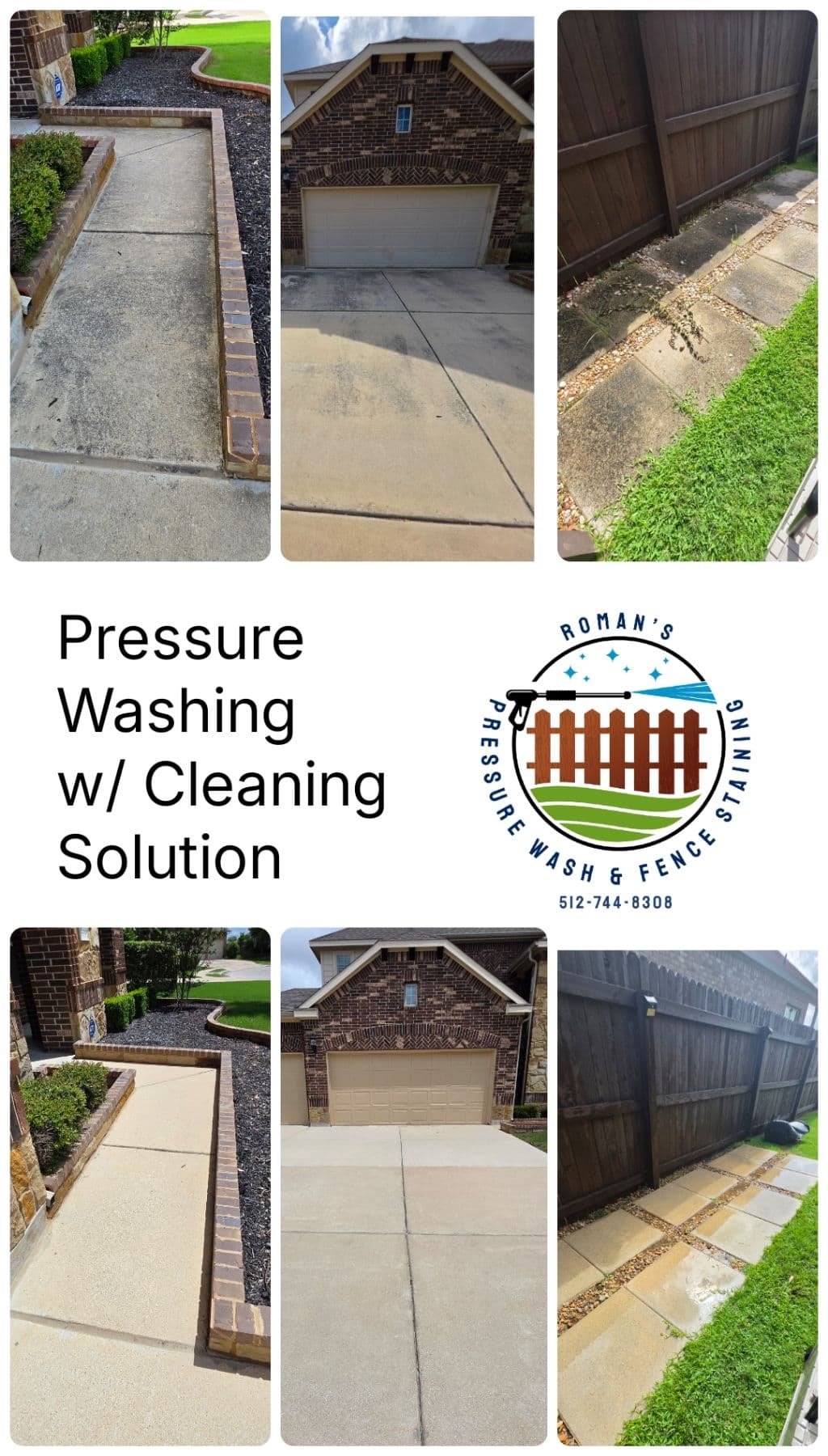 Project Concrete and Fence Pressure Washing With Cleaning Solution image