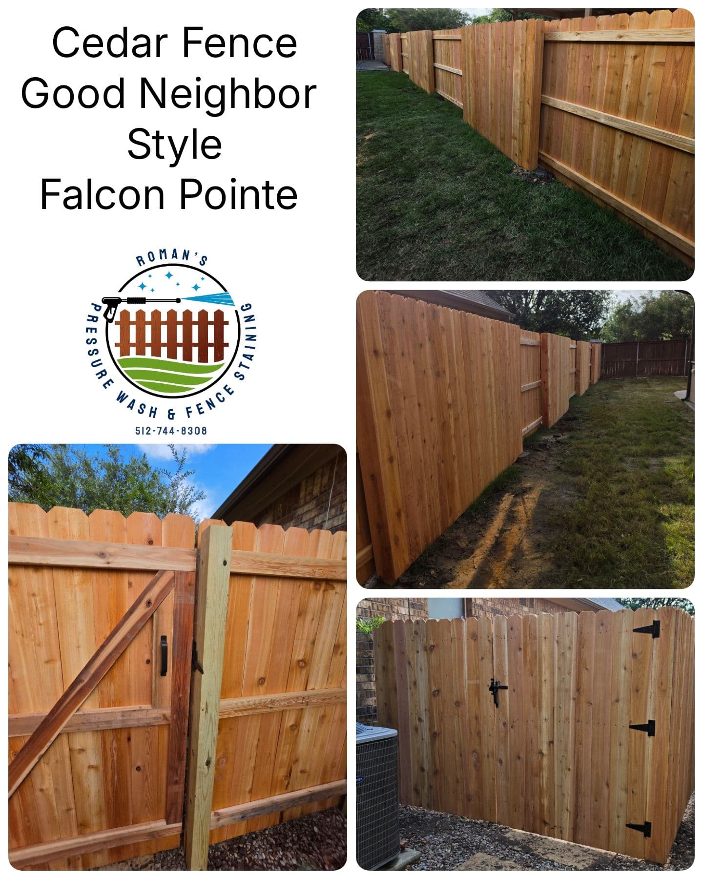 Cedar Good Neighbor Fence Installation in Falcon Pointe image