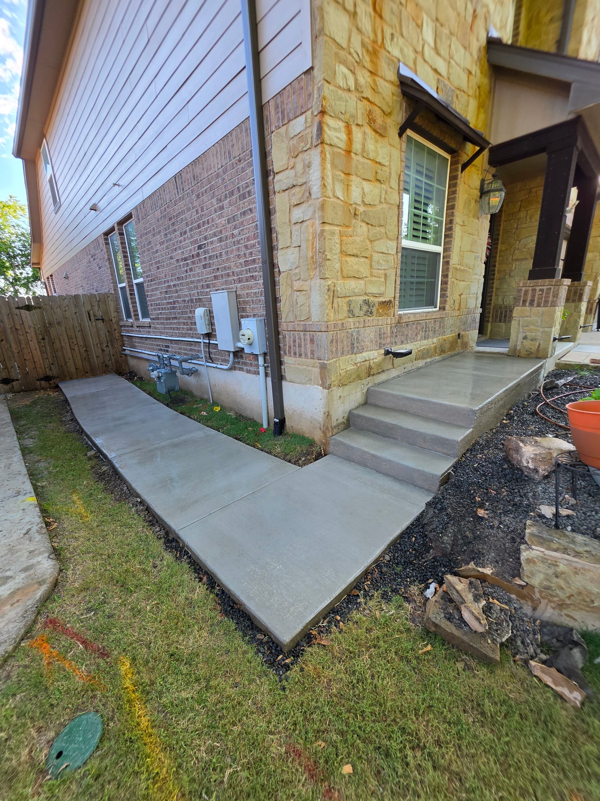 Gallery photos for New Concrete Walkway with Full Landscaping and Fence Work: Image #6