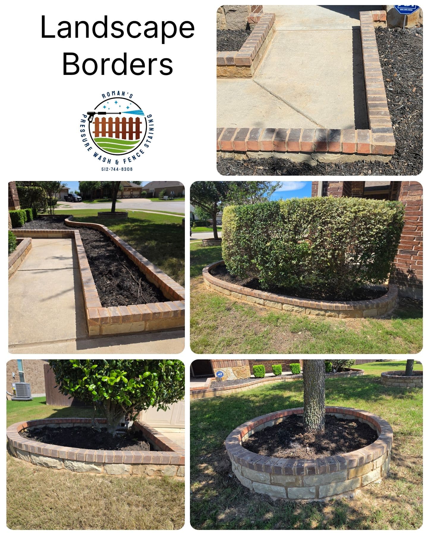 Gallery photos for Brick Landscape Borders Built to Last With Concrete and Rebar: Image #1