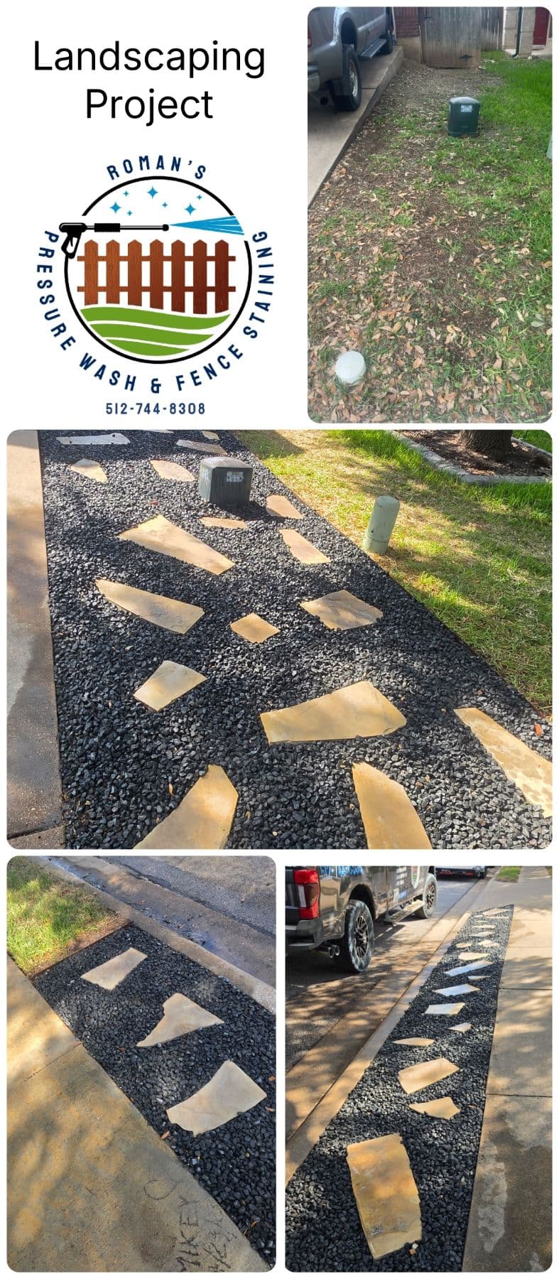 Shadow Rock and Mexican Creme Paver Landscape Install in Pflugerville image