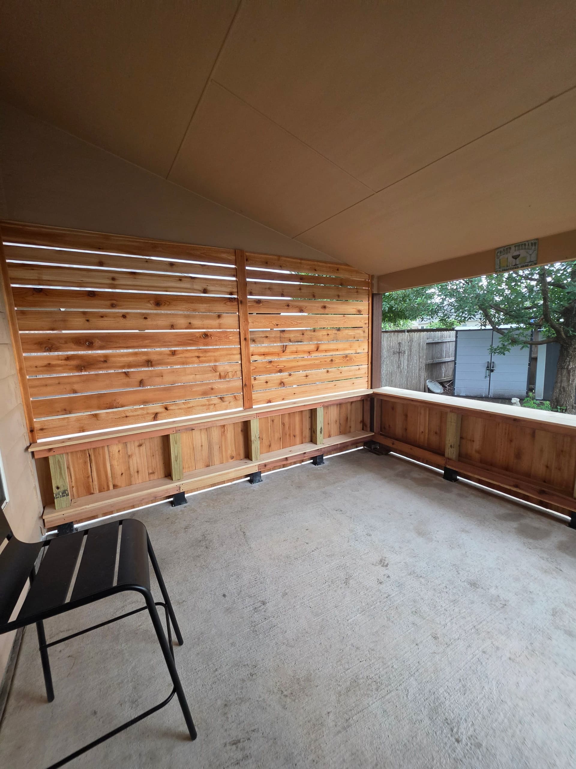 Gallery photos for Pony Wall and Accent Wall Installation Turns a Bare Patio Into an Outdoor Hangout: Image #7