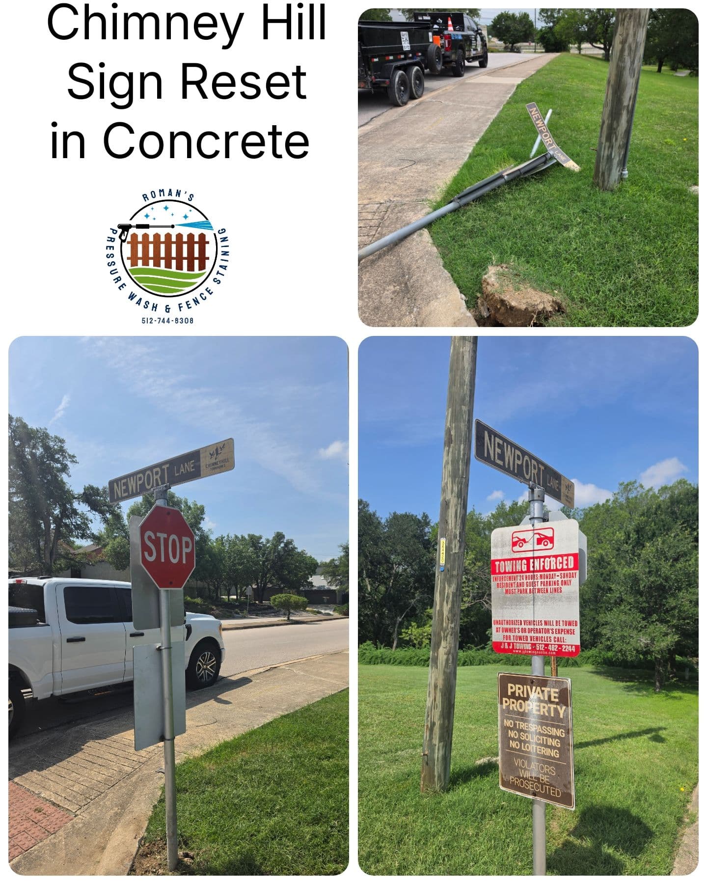 Sign Reset in Concrete at Chimney Hill image