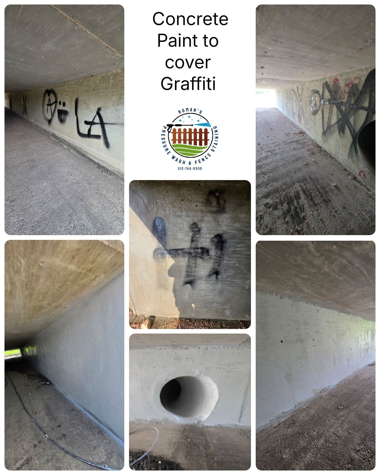 When Pressure Washing Isn't Enough - Concrete Paint Covers Graffiti Right image