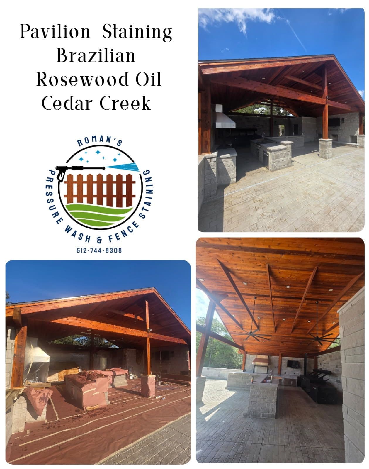 Pavilion Staining with Brazilian Rosewood Finish