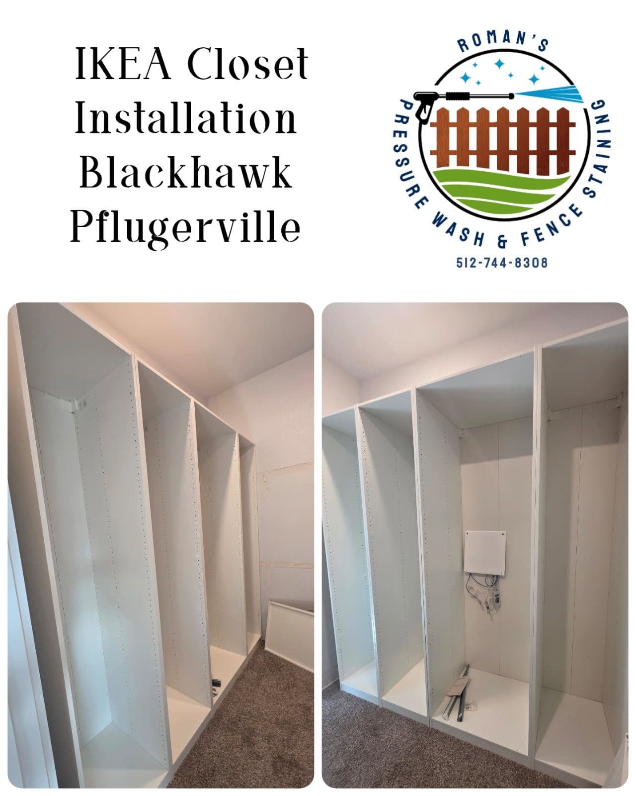 Gallery photos for Stylish Enhancements with Door Staining and Closet Installation: Image #1