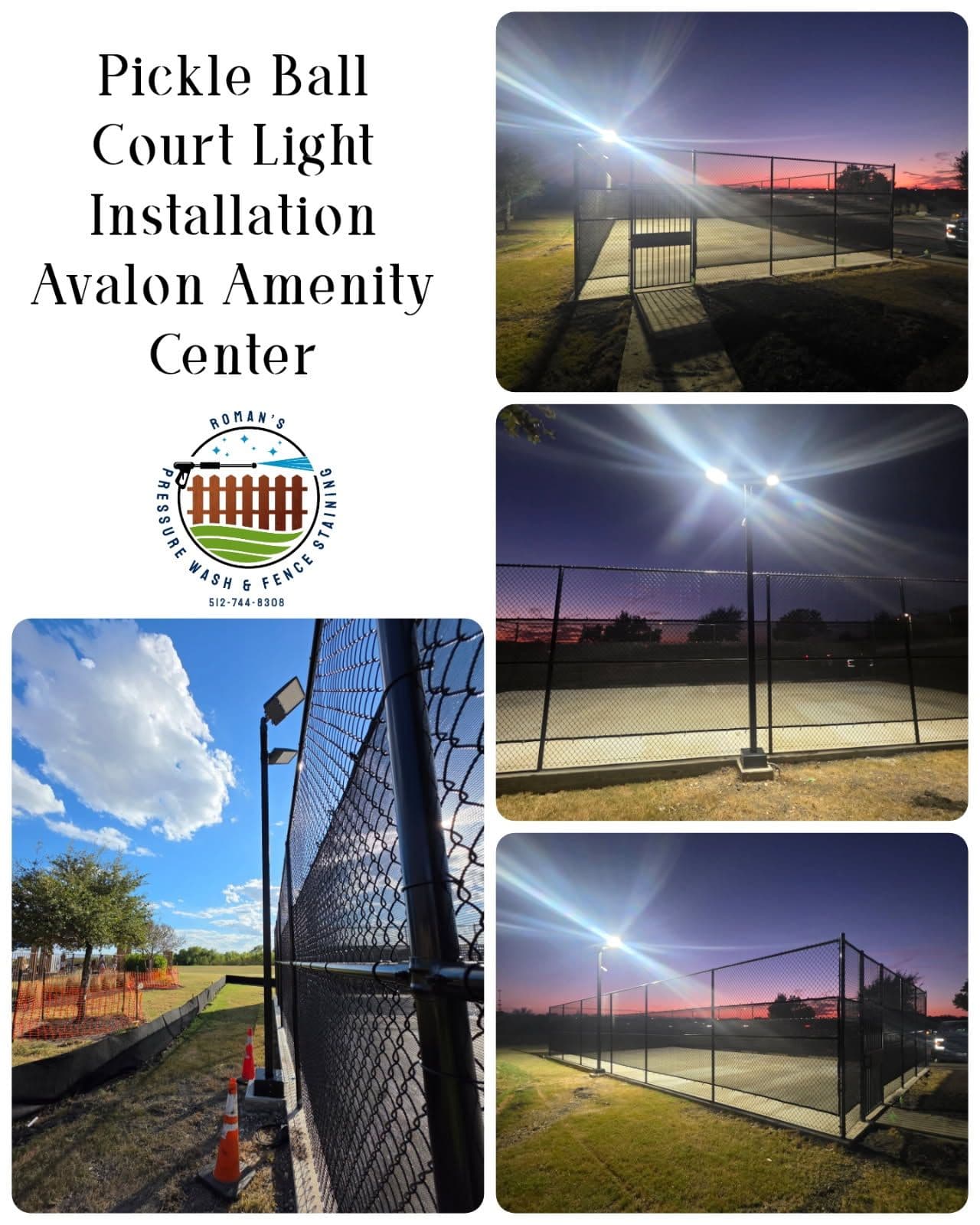 Pickleball Court Light Installation at Avalon Amenity Center image