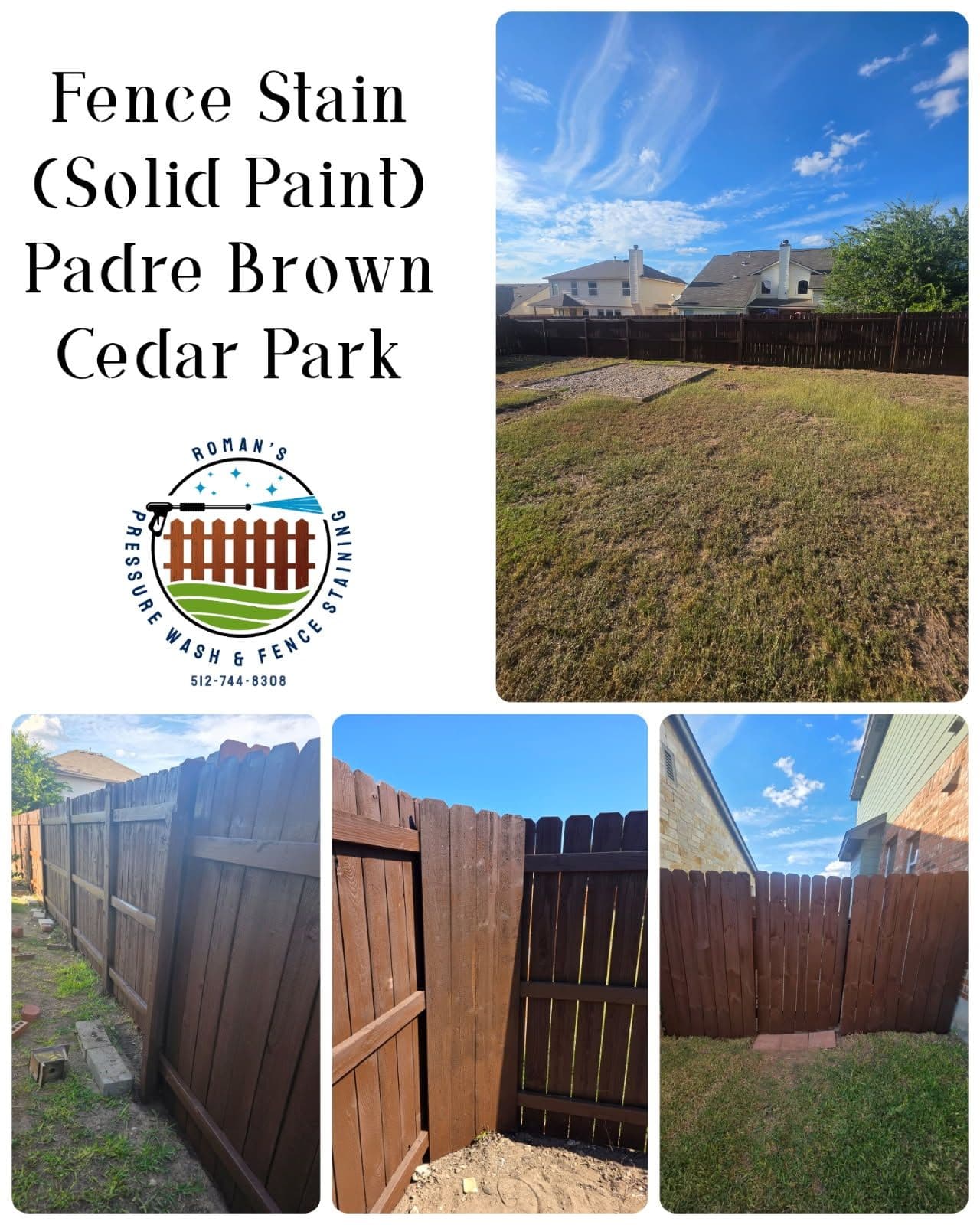 Fence Staining with Padre Brown in Cedar Park image