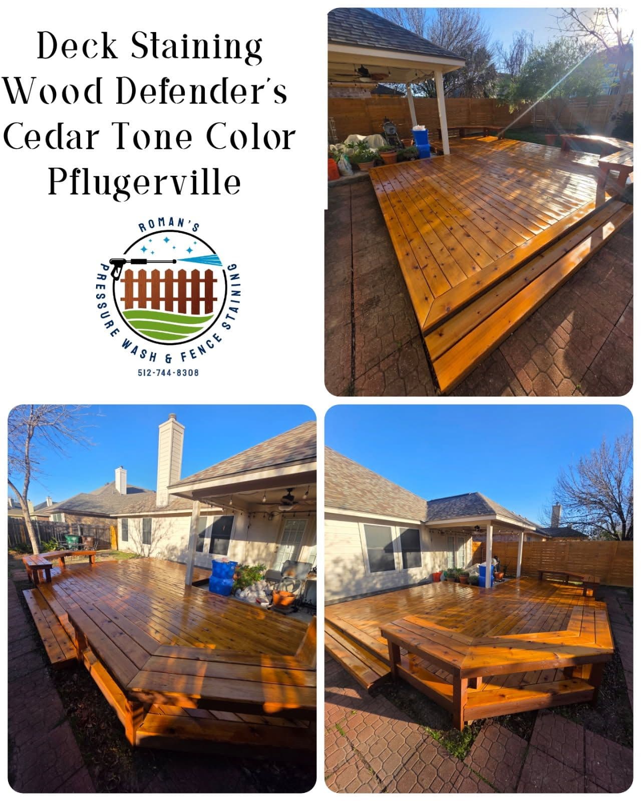 Gallery photos for Deck Staining with Cedar Tone Finish: Image #1