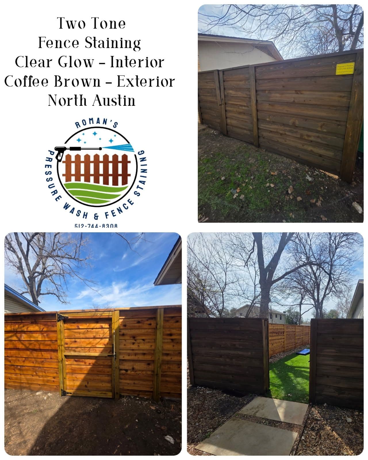 Project Two Tone Fence Staining in North Austin image