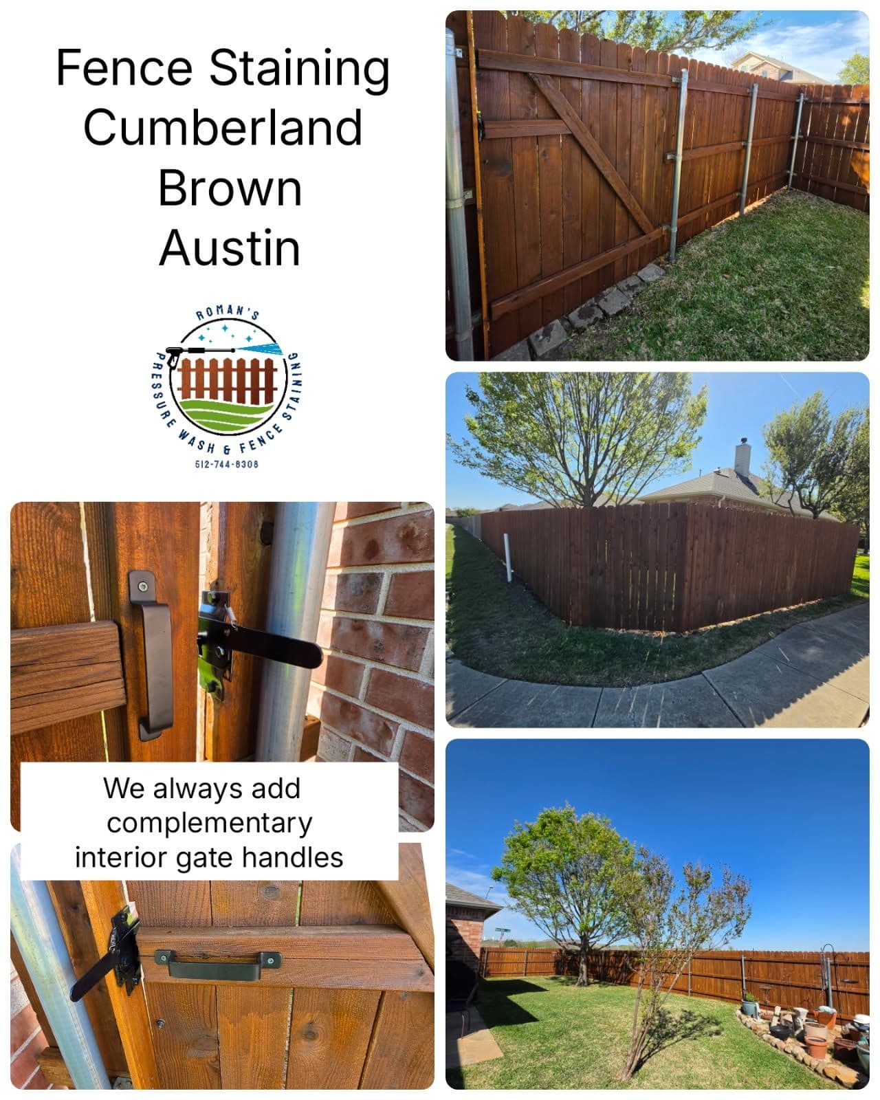 Elegant Fence Staining with Cumberland Brown in Austin image