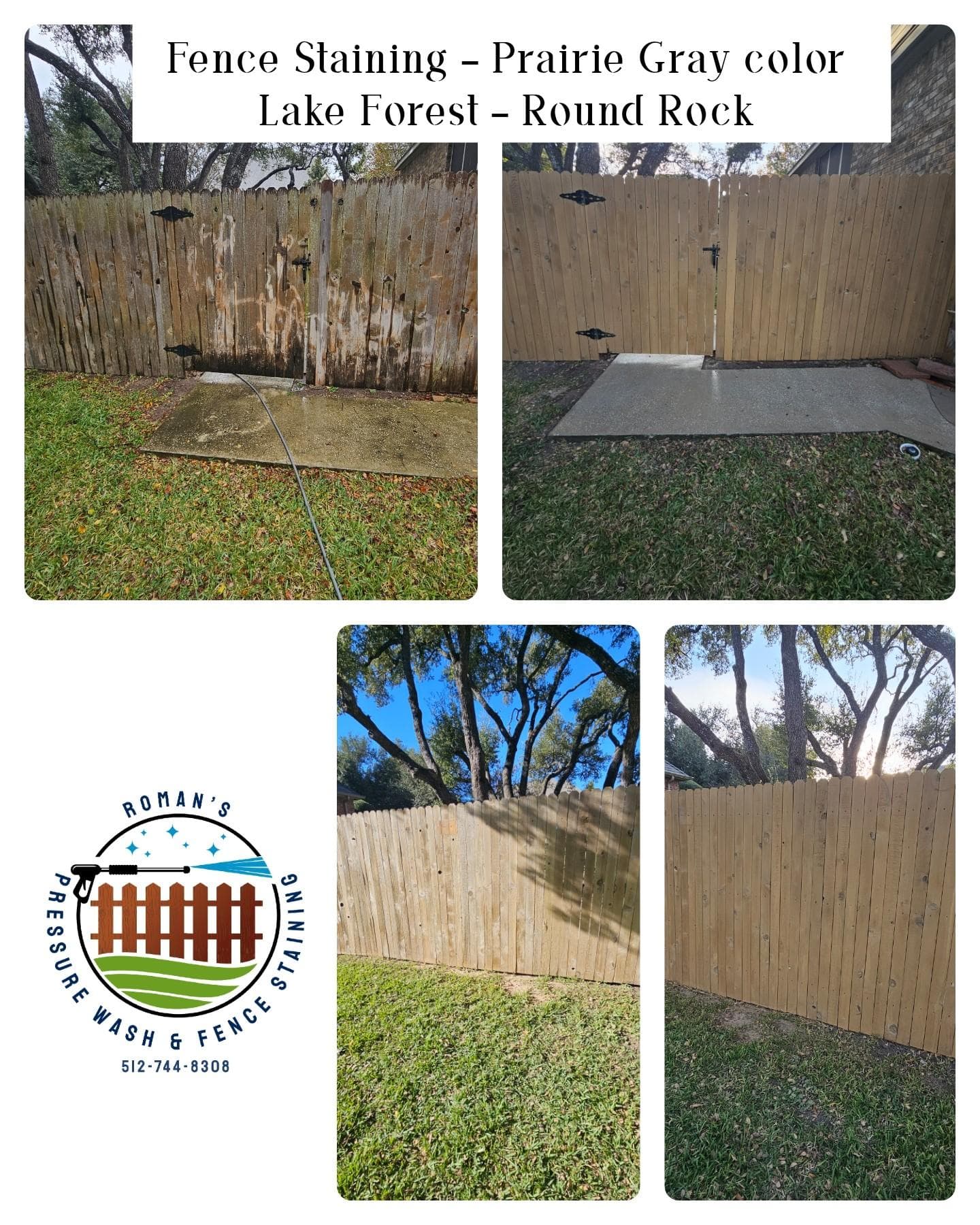 Fence Staining in Prairie Gray, Round Rock