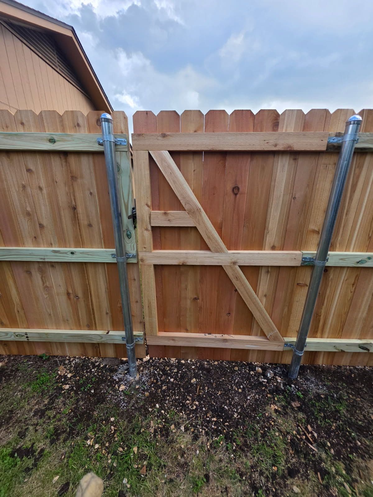 Project Sturdy Cedar Fence with Metal Posts image
