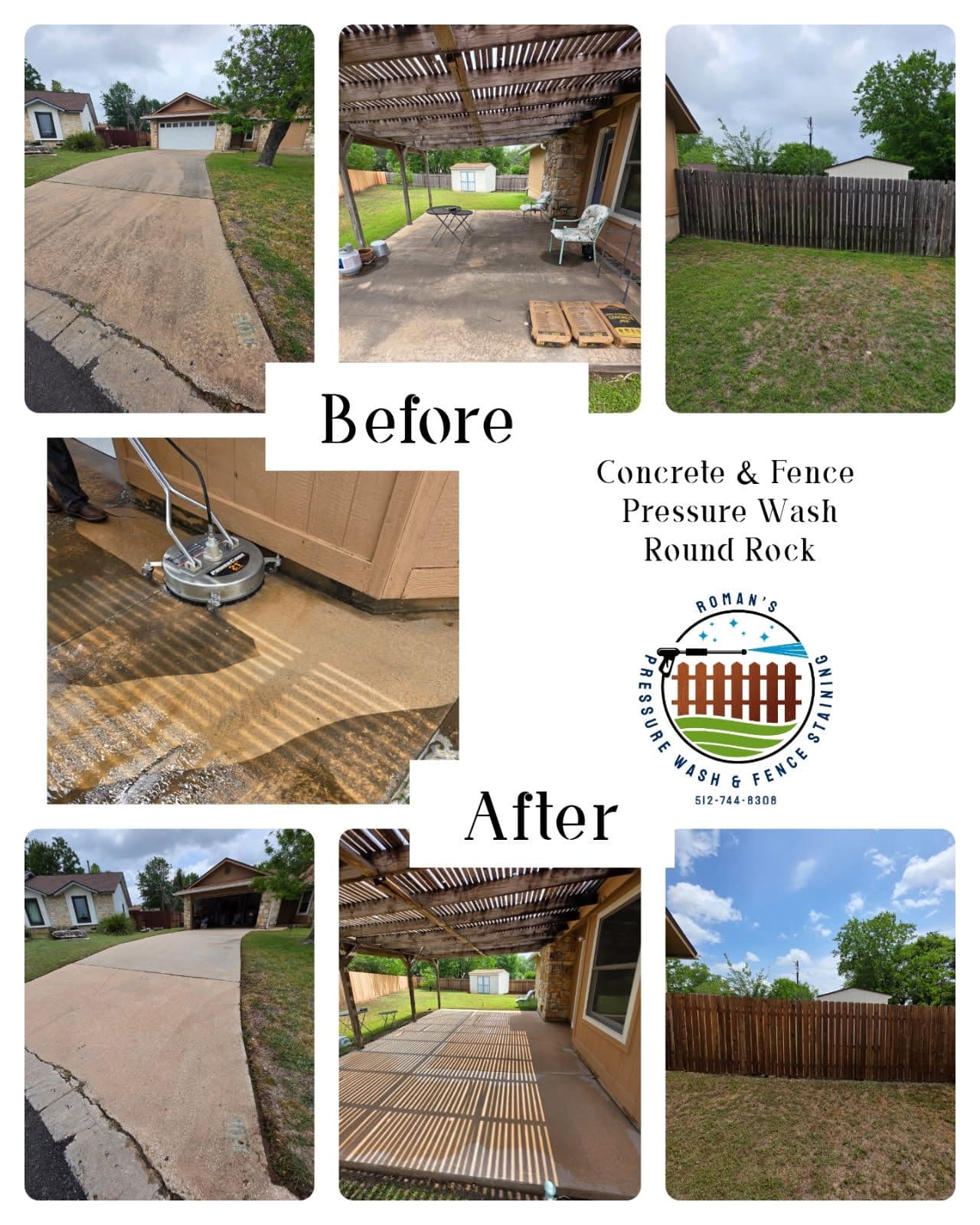 Project Revitalized Driveway and Fence in Round Rock image