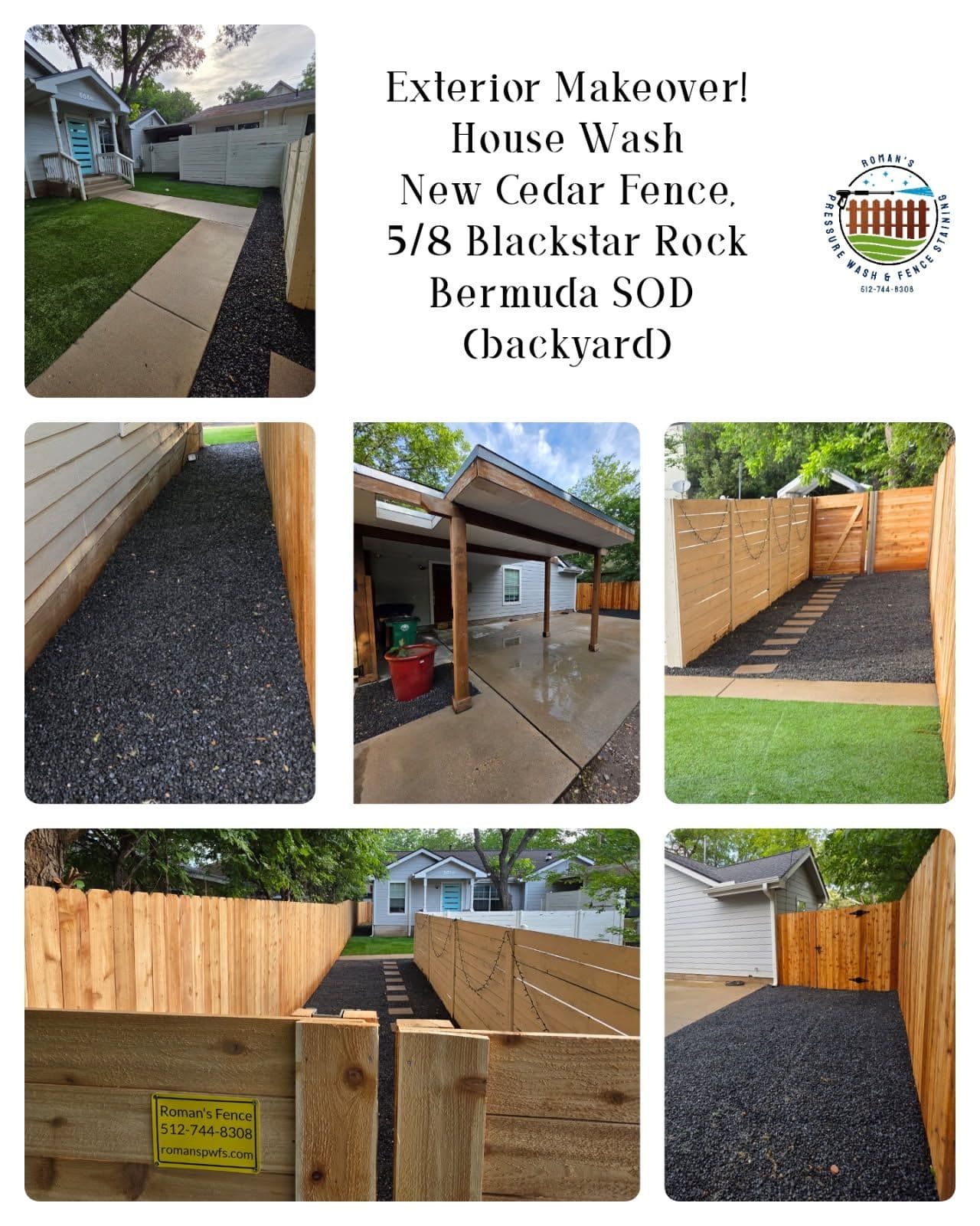Project Austin Backyard Transformation Fresh Cedar Fence and More image