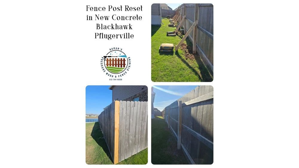 Project Fence Post Reset with New Concrete in Blackhawk, Pflugerville image