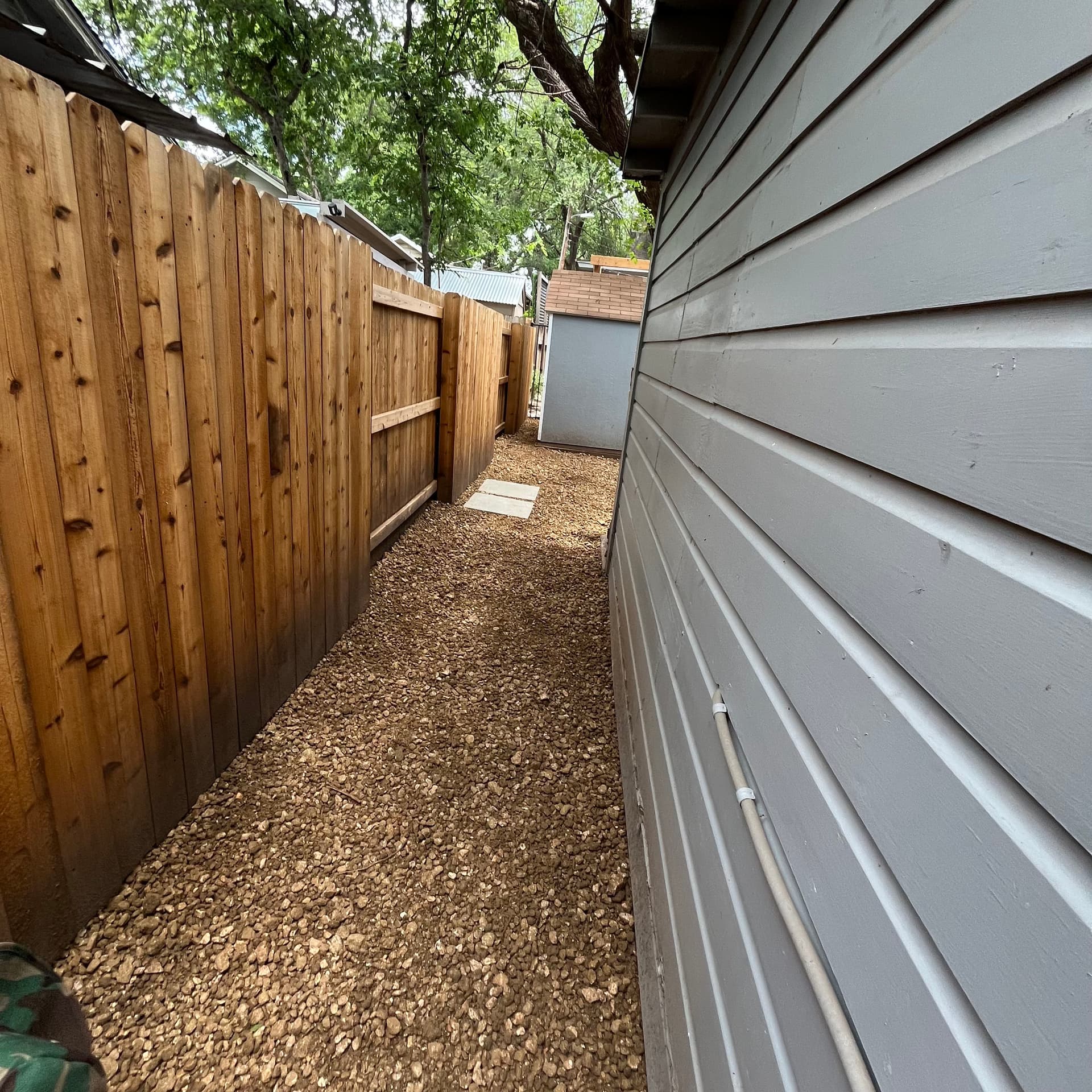 Gallery photos for Muddy Side Yard Fixed with Gravel and Pavers: Image #4