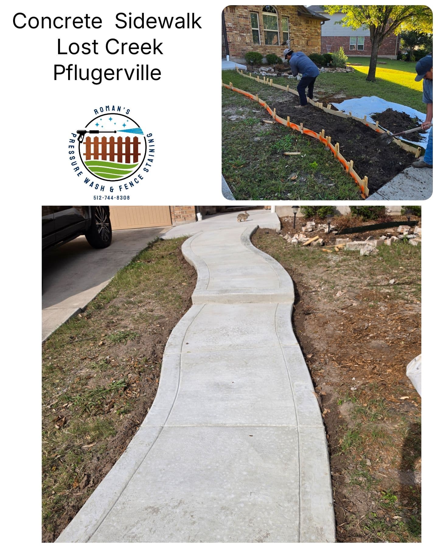 Custom Concrete Sidewalk Install in Pflugerville image