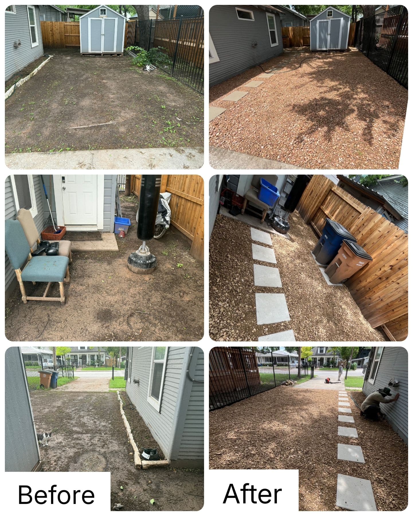 Muddy Side Yard Fixed with Gravel and Pavers image