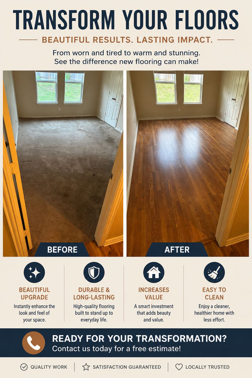 Old Carpet Out, Laminate In - What a Difference image