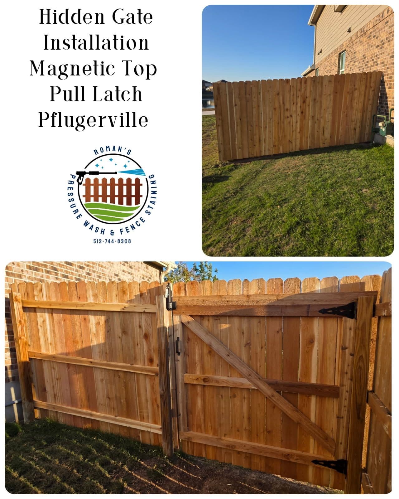 Hidden Gate Installation with Magnetic Latch in Pflugerville image
