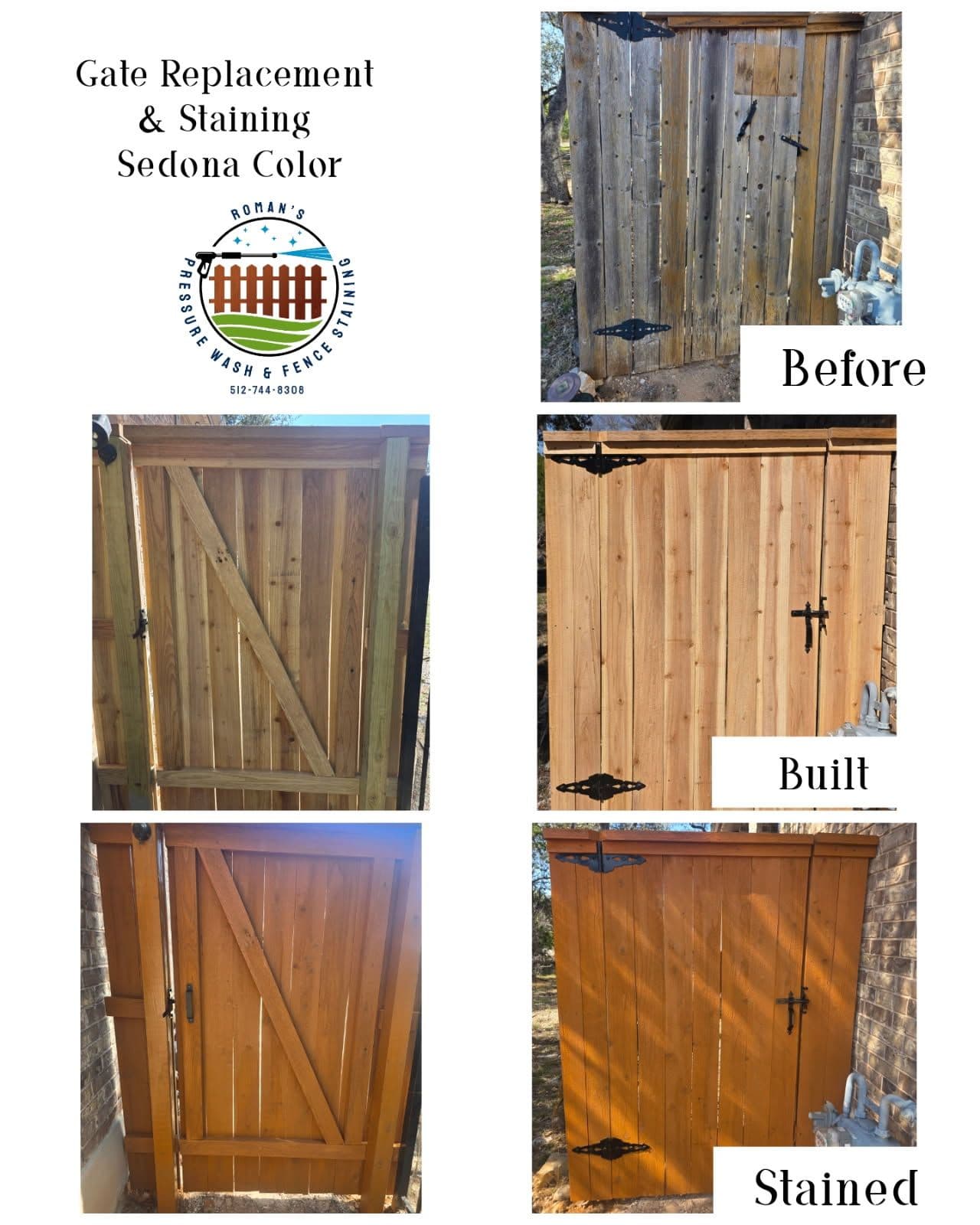 Gate Replacement and Staining Sedona Color image